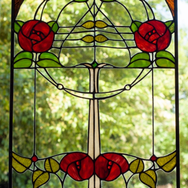 Mackintosh Rose Tiffany Glasvenster