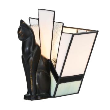 Tiffany-Lampe/Skulptur Art-Deco-Katze
