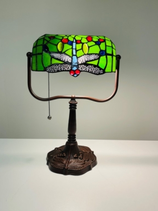 Tiffany Schreibtischlampe Grüne Libelle