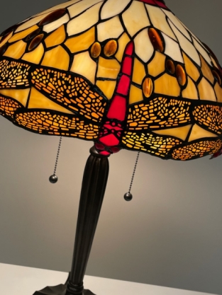 Tiffany Tischlampe Ø 40cm Beige Dragonfly 5950