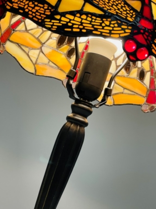 Tiffany Tischlampe Ø30cm Beige Dragonfly