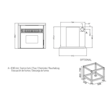 inbouw pelletkachel prezzemolo tekening