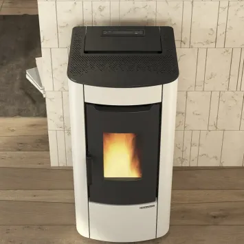 sabry 7 kw pelletkachel ivory bovenzijde