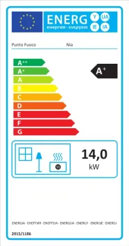 pelletkachel nia 15 kW energie label