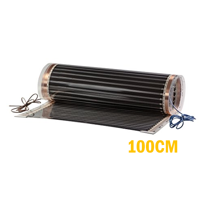 Folie 100w p/m, 100cm breed,  Vloerverwarming Elektrisch - voor onder hout & laminaat - 50 jr garantie