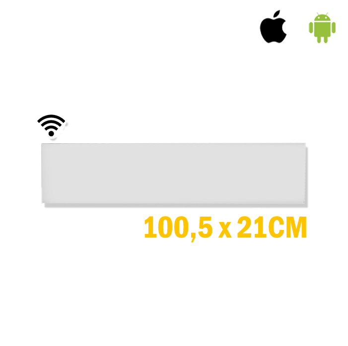 Adax Neo wifi, L06, 21cm laag zwart -600 watt