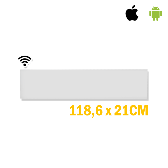 Adax Neo wifi, L08, 21cm laag zwart -800 watt
