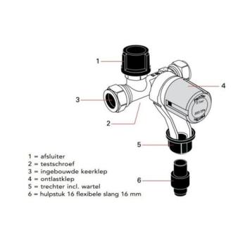 Pentec inlaatcombinatie met slangtule knel, 6 bar - 15 mm