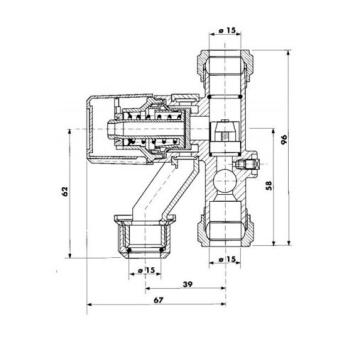 Pentec inlaatcombinatie met slangtule knel, 8 bar - 15 mm