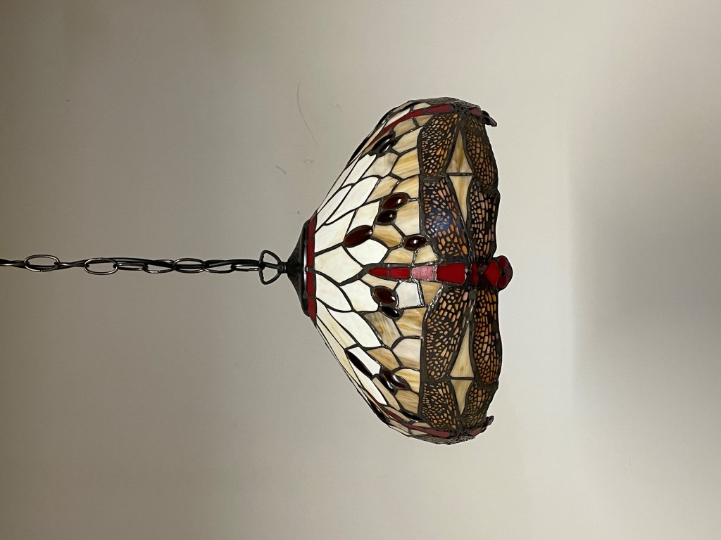 Tiffany hanglamp Ø 40cm Beige Dragonfly