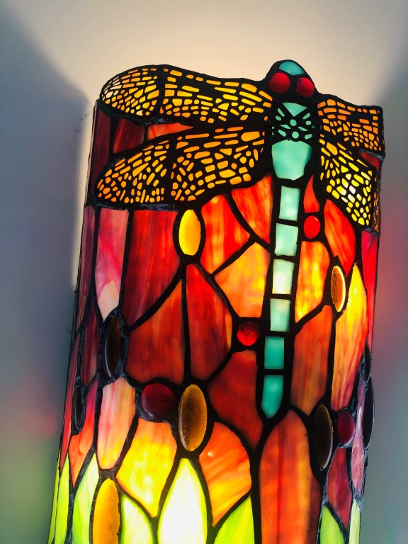 Tiffany wandlamp Dragonfly cilinder