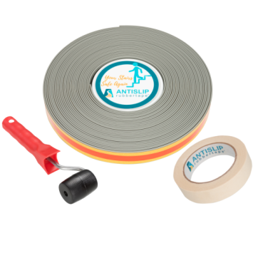 rubber strips trap betongrijs cement