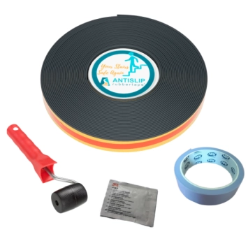 Antislip rubber tape trap set antraciet
