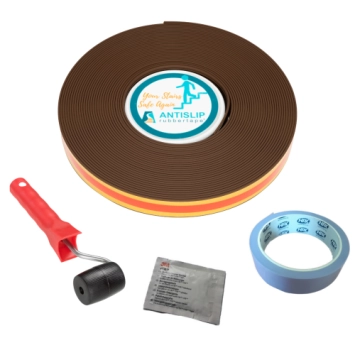 Antislip rubber strip set bruin