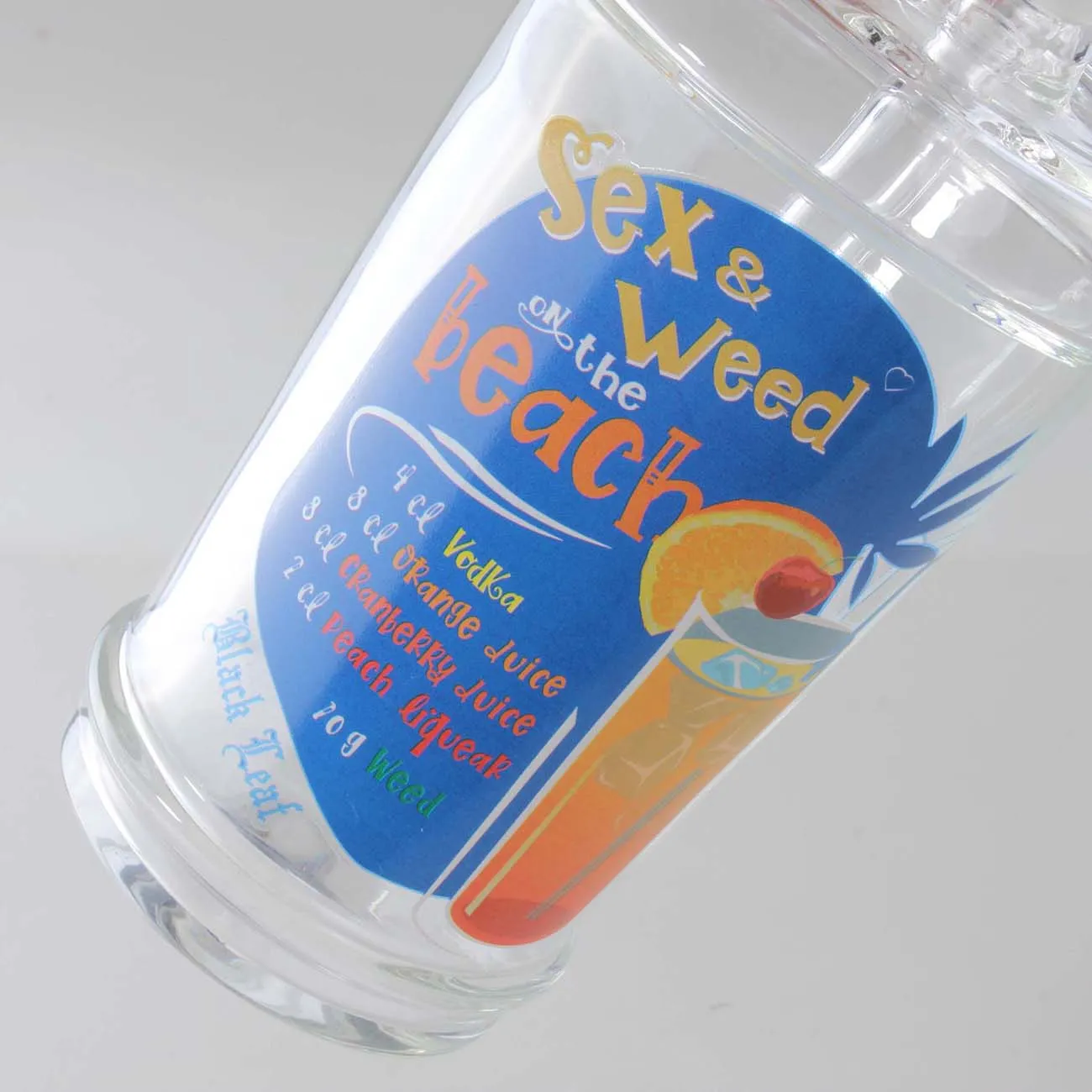 Black Leaf Cup Glass Bong | Dutch-Smart