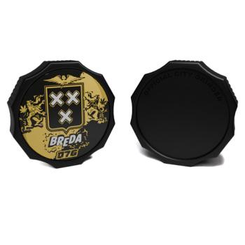 City Grinder Breda 55mm, zwarte 2-delige grinder met magneetsluiting