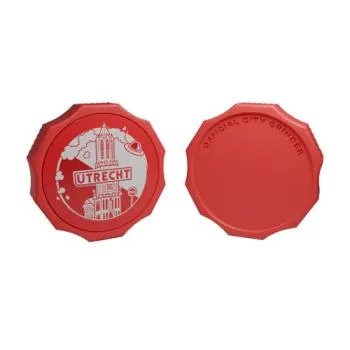 City Grinder Utrecht open, twee helften van de 55mm grinder met tandsysteem zichtbaar