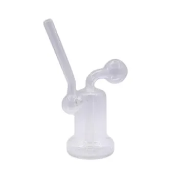 Dab Rig Bong 17cm van helder borosilicaatglas, handgemaakte rig met gebogen hals