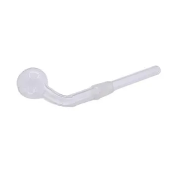 Glass Oil Chillum 11,5cm van helder borosilicaatglas met rond kopje en gebogen steel