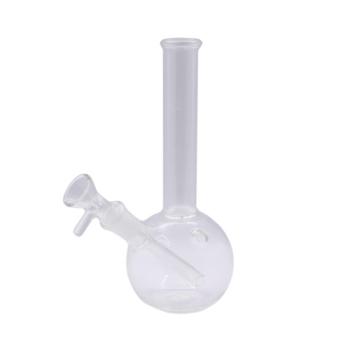 Straight Glass Bong 18cm, glazen bong met rechte hals en rond onderstuk van borosilicaatglas