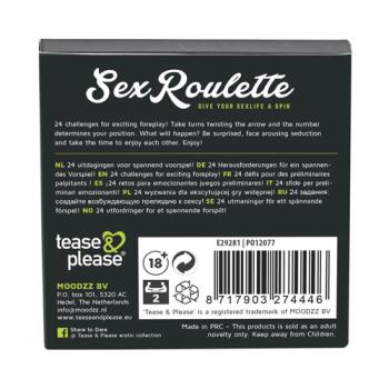 Tease & Please Sex Roulette Foreplay, doosje met draairad en 24 voorspel-uitdagingen