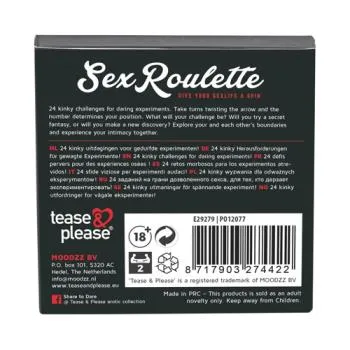 Tease & Please Sex Roulette Kinky, doosje met draairad en 24 gewaagde taken