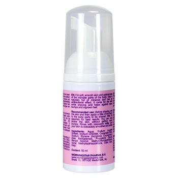 Velvet Shave intiem scheerschuim van Morningstar, roze pompflacon van 50 ml
