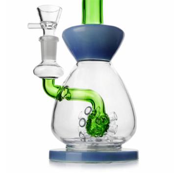 Glass Bong with Multi-Arm Diffuser, Blue/Green, 24 cm