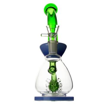 Glass Bong with Multi-Arm Diffuser, Blue/Green, 24 cm
