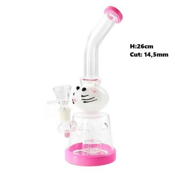 Glasbong Pink Cat, 26 cm