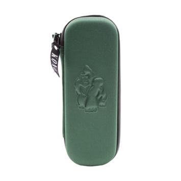 Slim Kong Case 2.0 groen van Ape Stoned, gesloten, met ingeperst gorilla-logo en KONG-lusje aan de rits