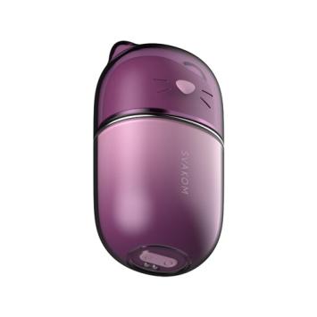 SVAKOM Klitty clitorisstimulator in dusty lavender, compact ontwerp met kattenoortjes van liquid silicone