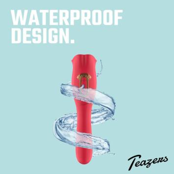 Vibrator met likkende clitoris stimulator - dubbelzijdig 