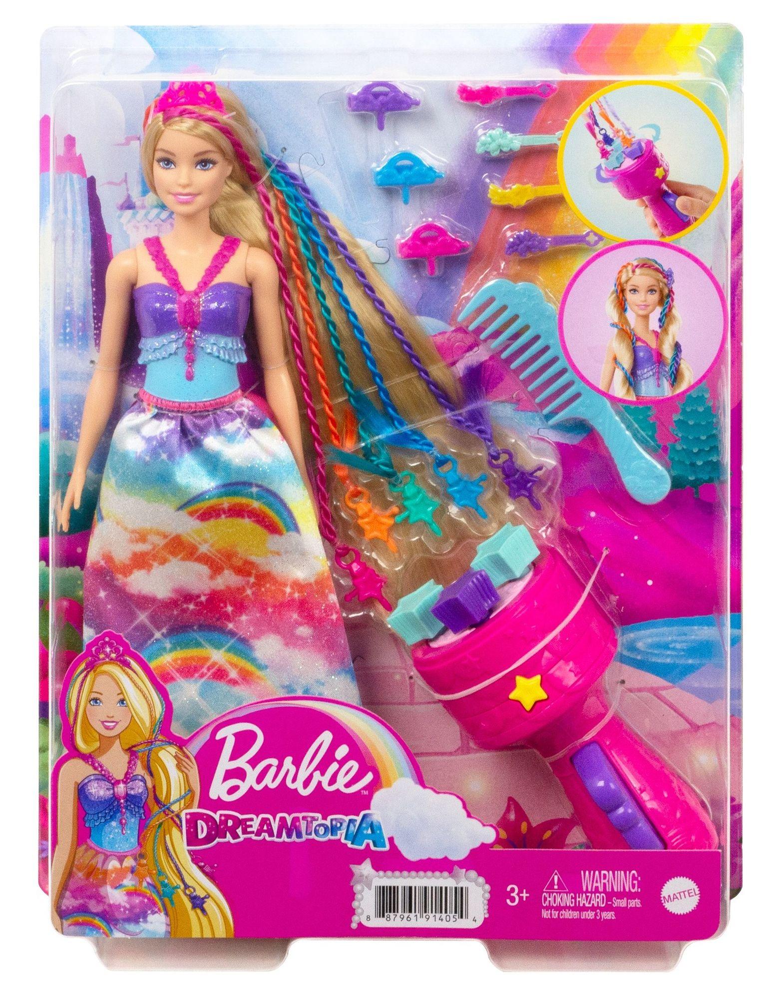 Barbie Dreamtopia Haarverzorgingspop met accessoir