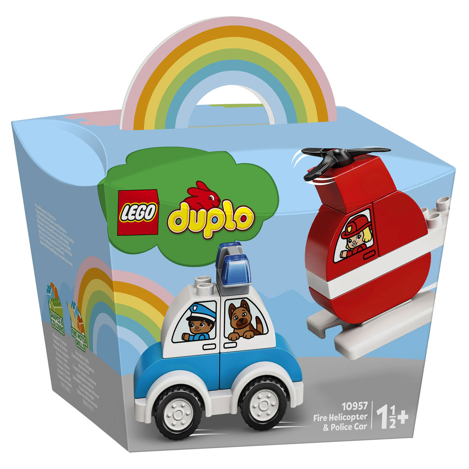 LEGO DUPLO Brandweerhelikopter en Politiewagen