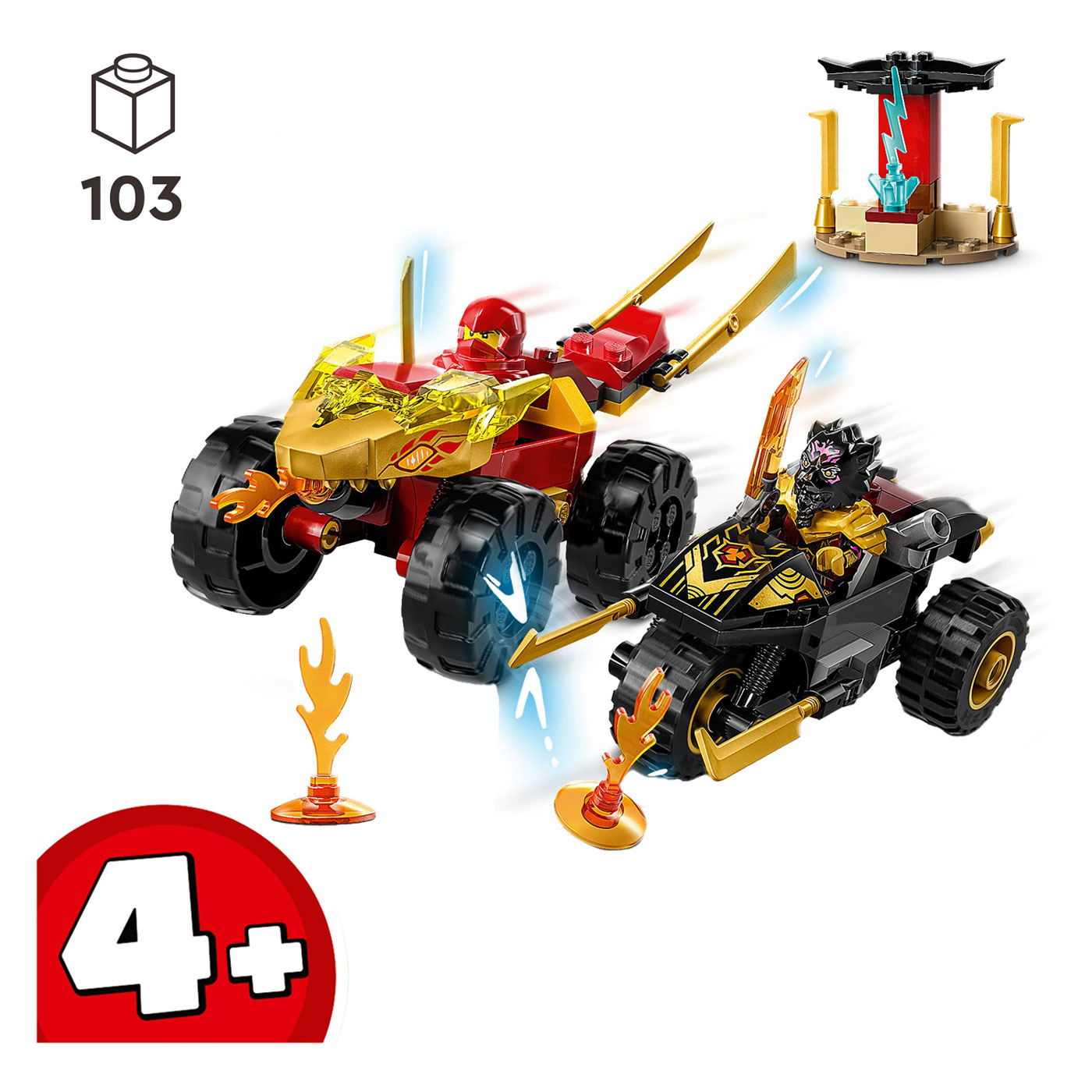 LEGO Ninjago 71789 Kai en Ras' Duel Tussen Auto en Motor