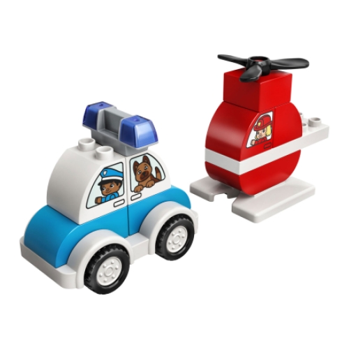 LEGO DUPLO Brandweerhelikopter en Politiewagen