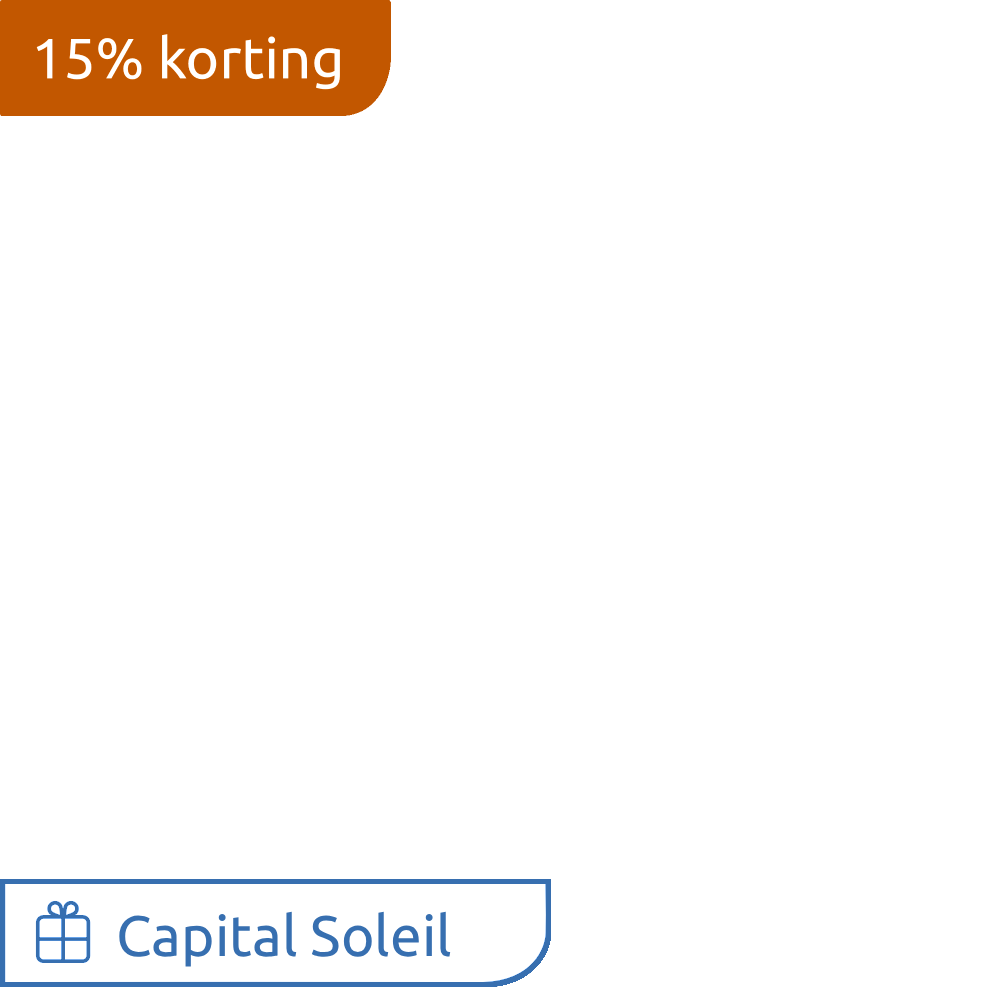 Actielabel 15 Procent Korting en Capital Soleil Cadeau
