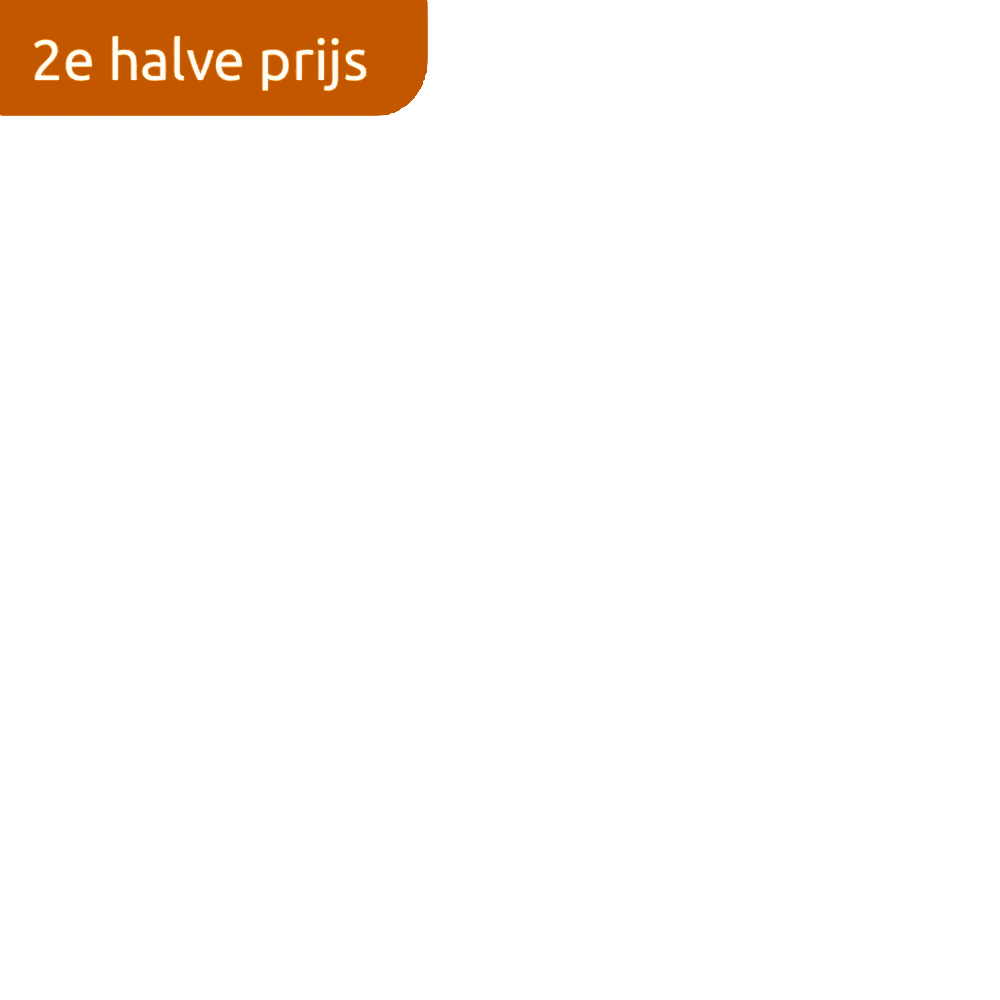 Actielabel tweede halve prijs korting 