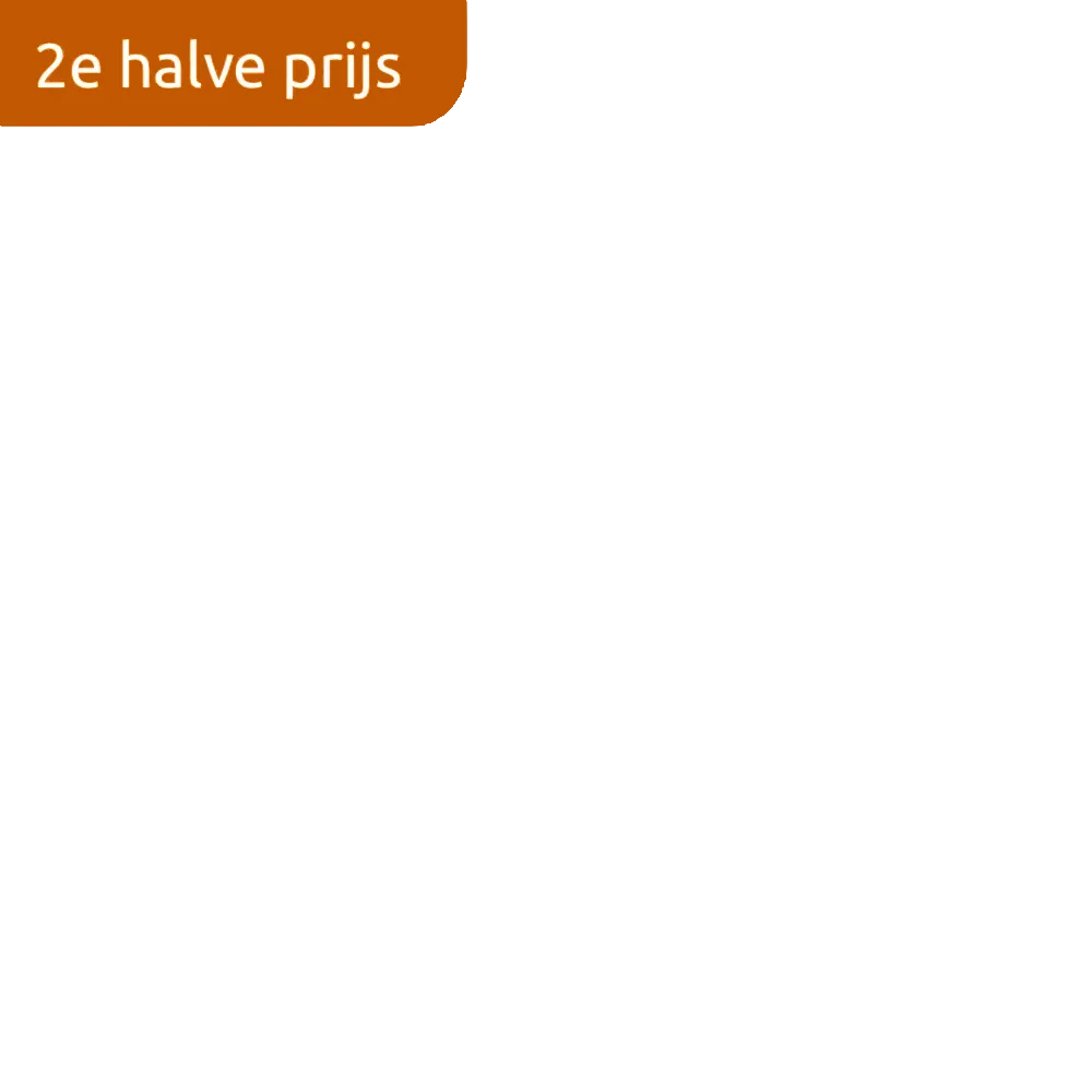 Actielabel tweede halve prijs korting 