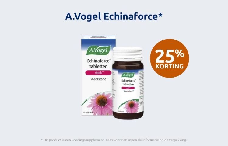 Afbeelding met aanbieding voor A.Vogel Echinaforce met 25% korting