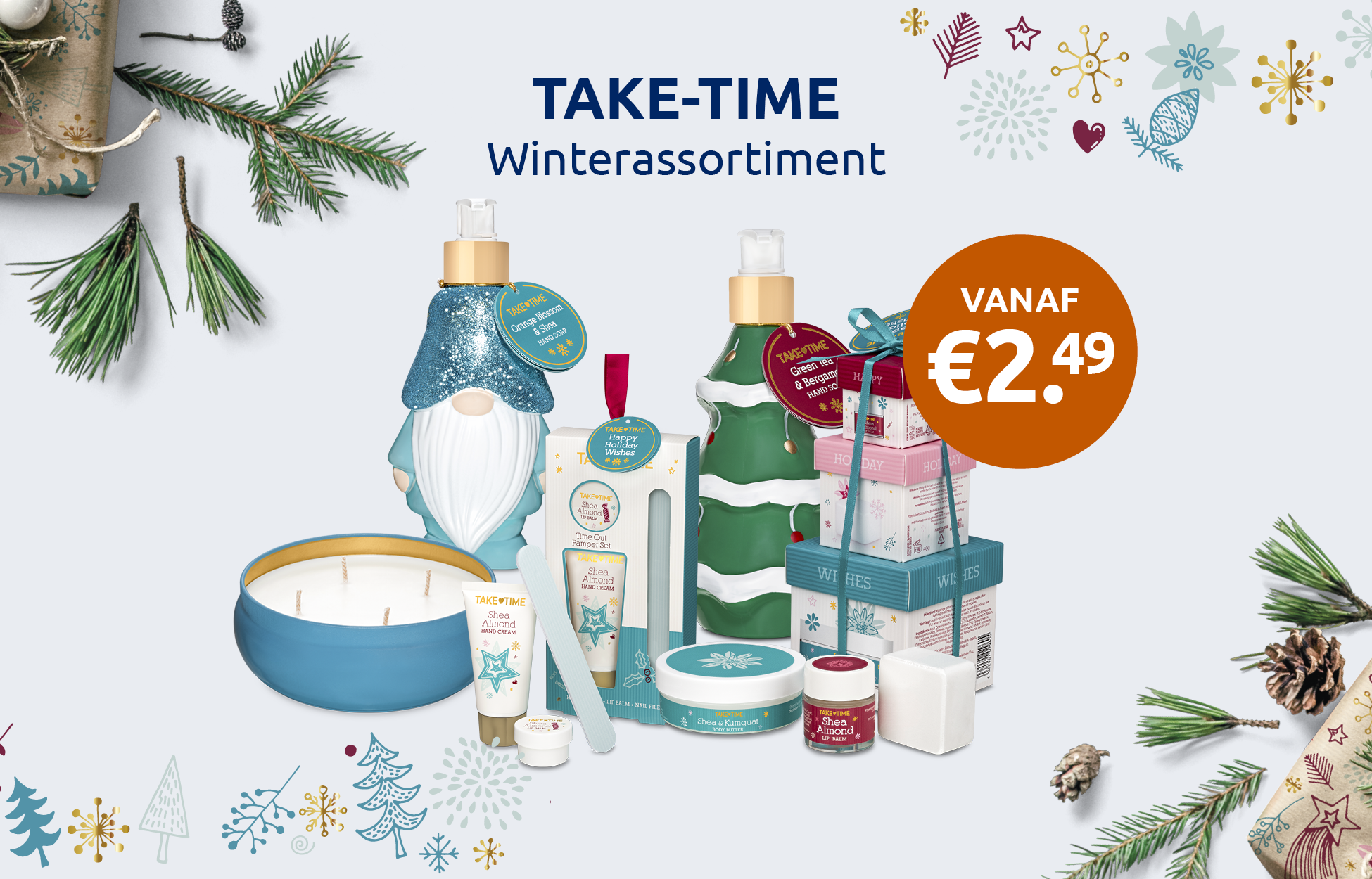 Afbeelding met banner voor het kerstassortiment