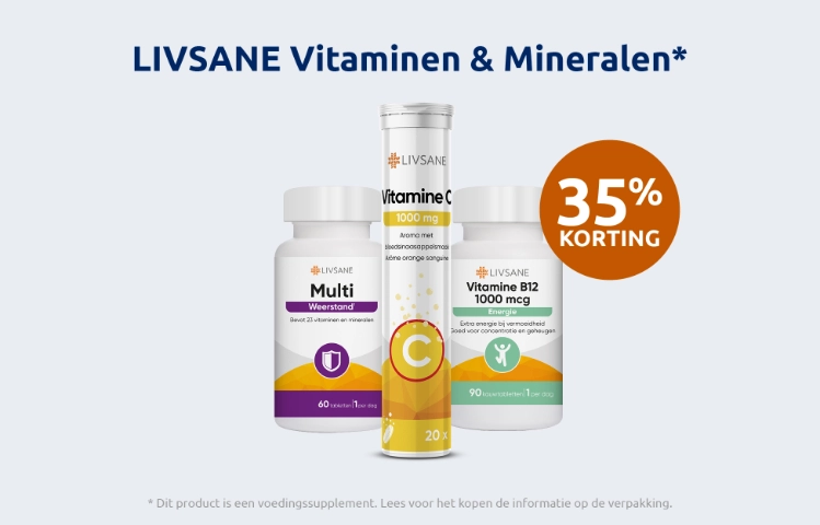 Afbeelding met aanbieding voor LIVSANE Vitaminen en Mineralen met 35% korting
