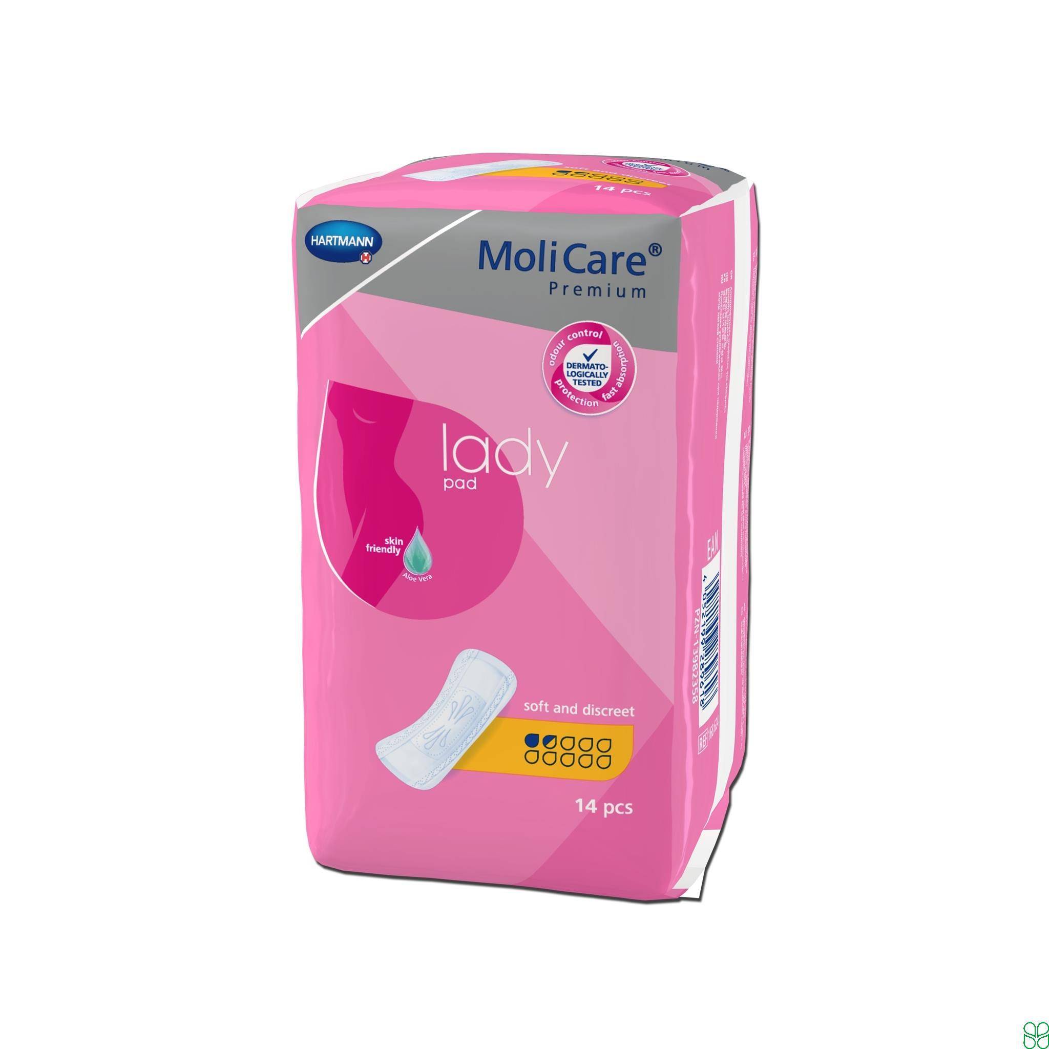 Molicare Premium Lady Inlegger Plakstrook 1.5 Druppel 14 tuks