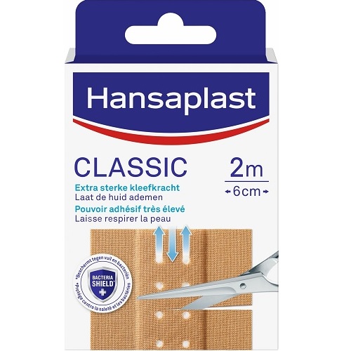 Hansaplast Classic Flexibel Pleister 2m x 6cm 1 stuk