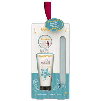 TAKE-TIME Handcreme en Lippenbalsem met Vijl set