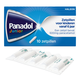 Panadol Junior Paracetamol 500mg Zetpillen 10 stuks