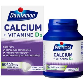 Davitamon Calcium met D3 pepermuntsmaak 60 kauwtabletten