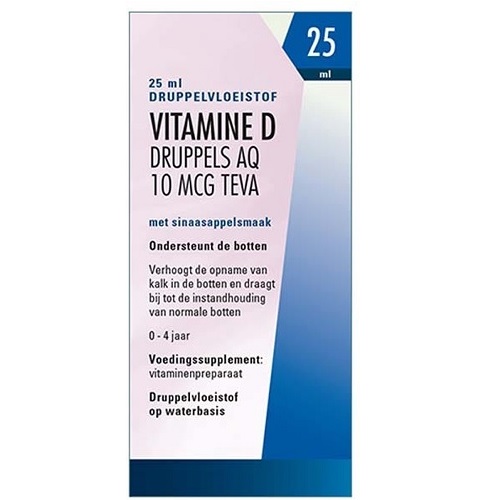 Teva Vitamine D AQ 10mcg Druppelvloeistof 25ml