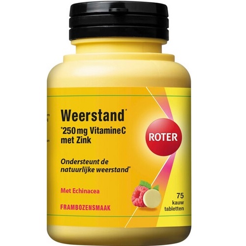 Roter Vitamine C 250mg Weerstand Framboos Kauwtabletten 75 stuks